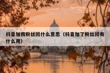 抖音加我粉丝团什么意思（抖音加了粉丝团有什么用）