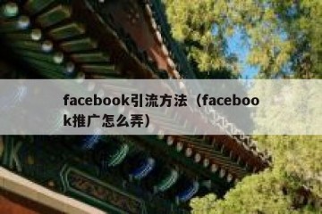 facebook引流方法（facebook推广怎么弄）