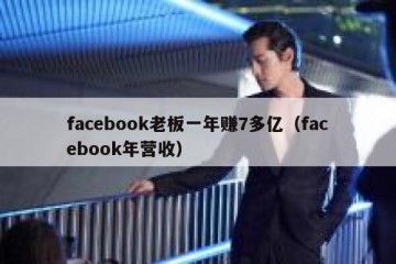 facebook老板一年赚7多亿（facebook年营收）