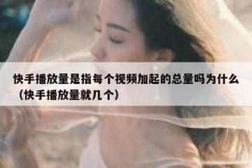 快手播放量是指每个视频加起的总量吗为什么（快手播放量就几个）