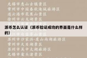 派币怎么认证（派币验证成功的界面是什么样的）