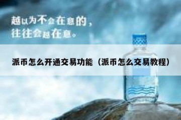 派币怎么开通交易功能（派币怎么交易教程）