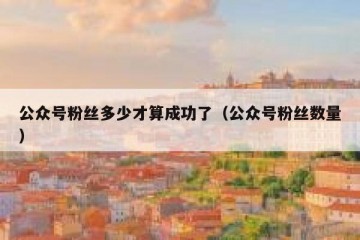 公众号粉丝多少才算成功了（公众号粉丝数量）