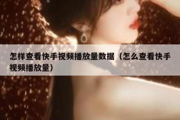 怎样查看快手视频播放量数据（怎么查看快手视频播放量）