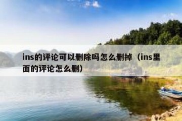 ins的评论可以删除吗怎么删掉（ins里面的评论怎么删）