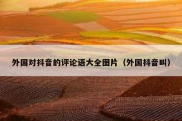 外国对抖音的评论语大全图片（外国抖音叫）