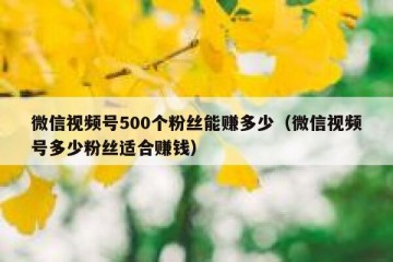 微信视频号500个粉丝能赚多少（微信视频号多少粉丝适合赚钱）