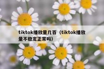 tiktok播放量几百（tiktok播放量不稳定正常吗）
