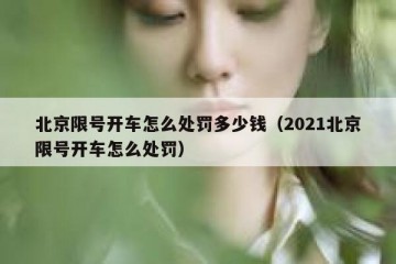 北京限号开车怎么处罚多少钱（2021北京限号开车怎么处罚）