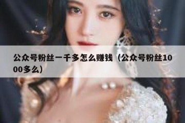公众号粉丝一千多怎么赚钱（公众号粉丝1000多么）