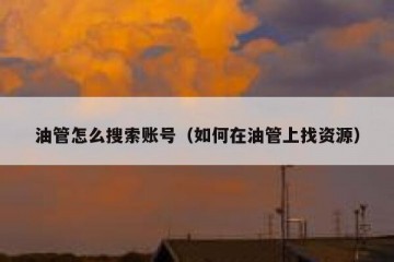 油管怎么搜索账号（如何在油管上找资源）