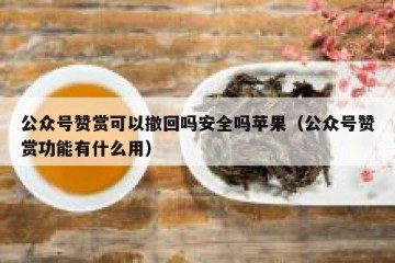 公众号赞赏可以撤回吗安全吗苹果（公众号赞赏功能有什么用）