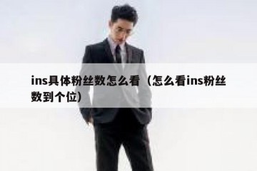 ins具体粉丝数怎么看（怎么看ins粉丝数到个位）