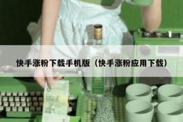 快手涨粉下载手机版（快手涨粉应用下载）
