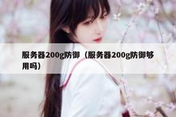 服务器200g防御（服务器200g防御够用吗）