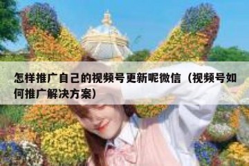 怎样推广自己的视频号更新呢微信（视频号如何推广解决方案）