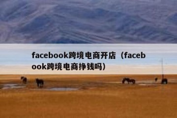 facebook跨境电商开店（facebook跨境电商挣钱吗）