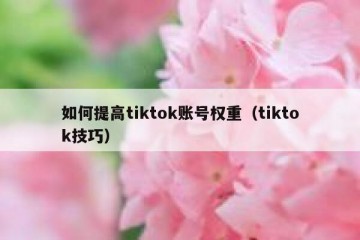 如何提高tiktok账号权重（tiktok技巧）