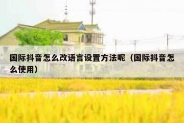 国际抖音怎么改语言设置方法呢（国际抖音怎么使用）