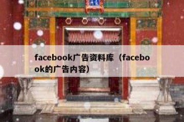 facebook广告资料库（facebook的广告内容）