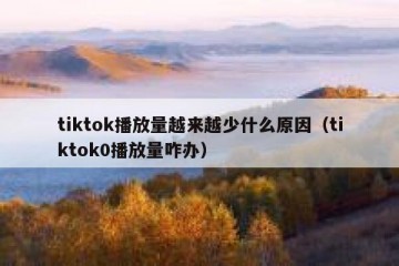 tiktok播放量越来越少什么原因（tiktok0播放量咋办）
