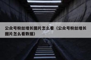 公众号粉丝增长图片怎么看（公众号粉丝增长图片怎么看数据）