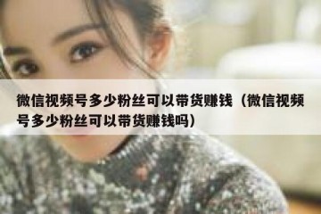 微信视频号多少粉丝可以带货赚钱（微信视频号多少粉丝可以带货赚钱吗）