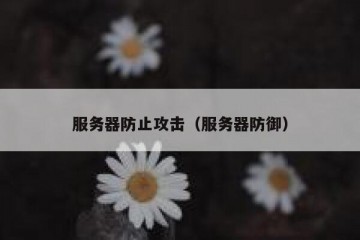 服务器防止攻击（服务器防御）