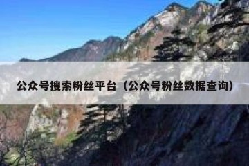 公众号搜索粉丝平台（公众号粉丝数据查询）