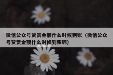 微信公众号赞赏金额什么时候到账（微信公众号赞赏金额什么时候到账呢）
