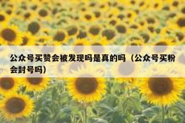 公众号买赞会被发现吗是真的吗（公众号买粉会封号吗）