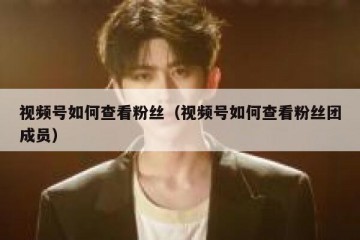 视频号如何查看粉丝（视频号如何查看粉丝团成员）