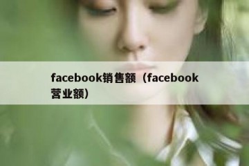 facebook销售额（facebook营业额）