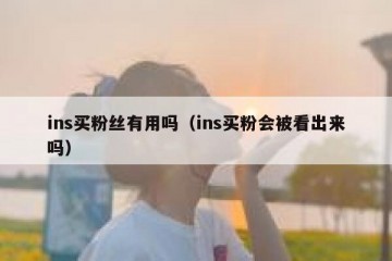 ins买粉丝有用吗（ins买粉会被看出来吗）