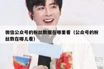 微信公众号的粉丝数据在哪里看（公众号的粉丝数在哪儿看）