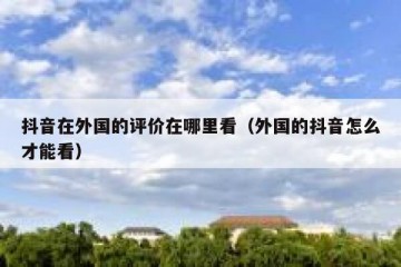 抖音在外国的评价在哪里看（外国的抖音怎么才能看）