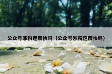 公众号涨粉速度快吗（公众号涨粉速度快吗）
