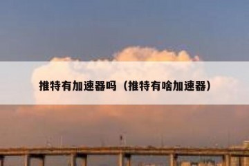 推特有加速器吗（推特有啥加速器）