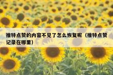 推特点赞的内容不见了怎么恢复呢（推特点赞记录在哪里）
