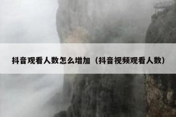 抖音观看人数怎么增加（抖音视频观看人数）