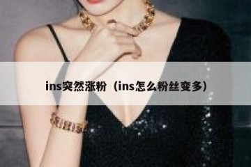 ins突然涨粉（ins怎么粉丝变多）