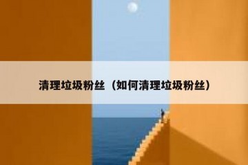 清理垃圾粉丝（如何清理垃圾粉丝）