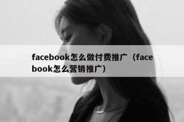 facebook怎么做付费推广（facebook怎么营销推广）