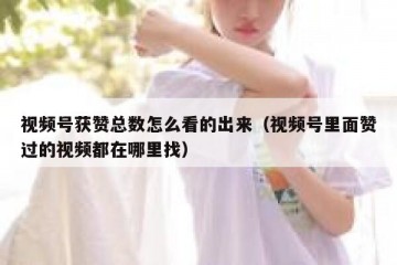 视频号获赞总数怎么看的出来（视频号里面赞过的视频都在哪里找）
