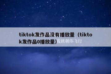 tiktok发作品没有播放量（tiktok发作品0播放量）