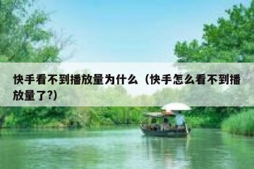 快手看不到播放量为什么（快手怎么看不到播放量了?）