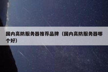 国内高防服务器推荐品牌（国内高防服务器哪个好）