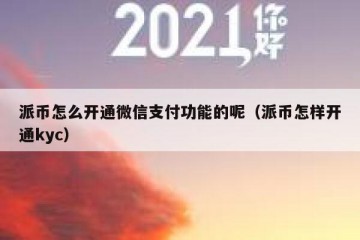 派币怎么开通微信支付功能的呢（派币怎样开通kyc）