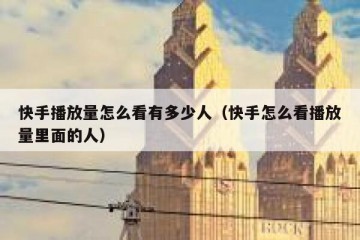 快手播放量怎么看有多少人（快手怎么看播放量里面的人）