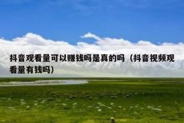 抖音观看量可以赚钱吗是真的吗（抖音视频观看量有钱吗）
